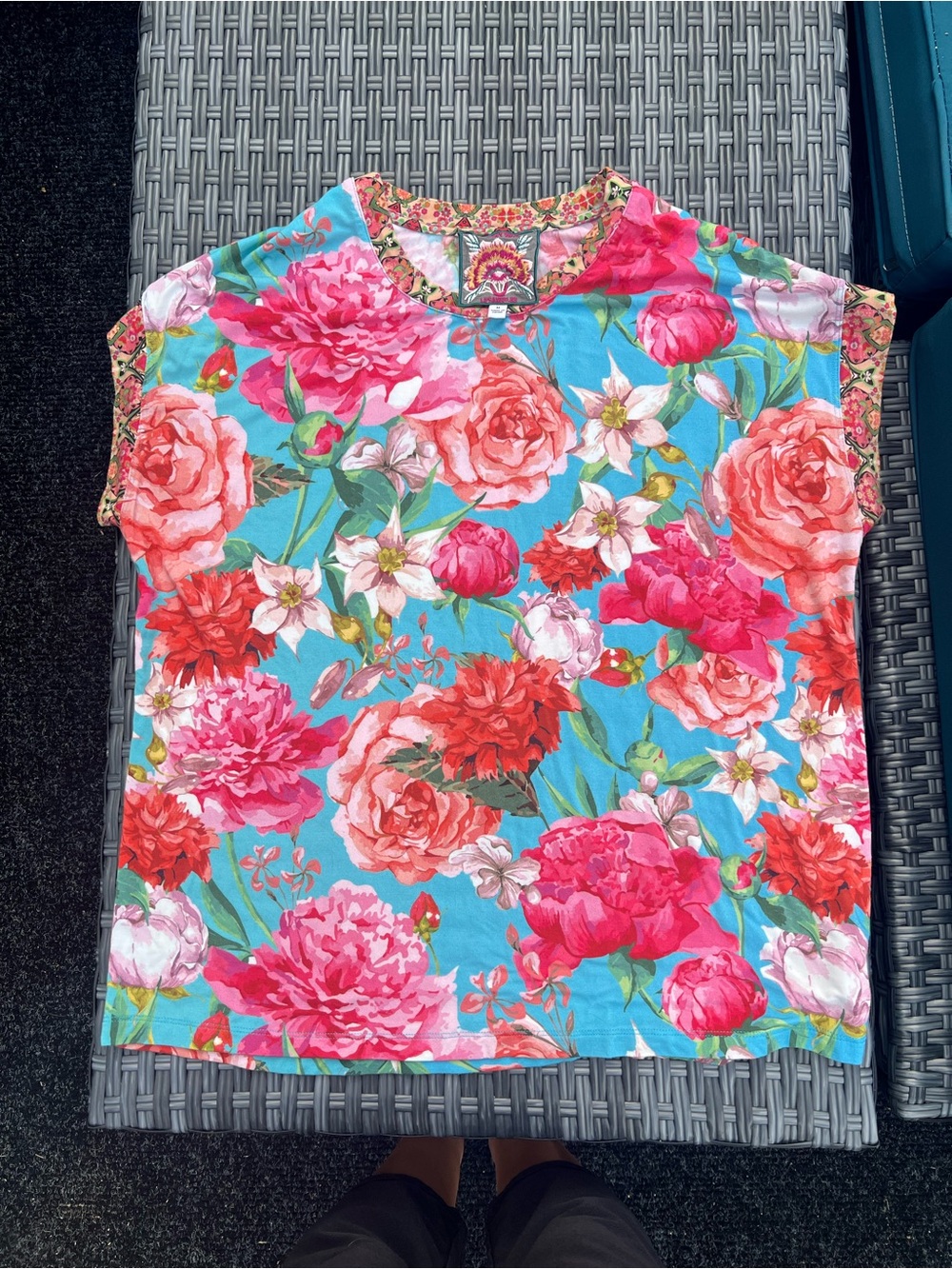 Johnny Was Pink Rose Relaxed Tee - Picture 3 of 6